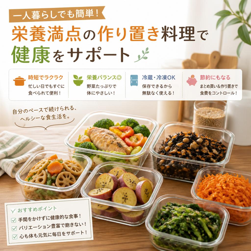 一人暮らしでも簡単！栄養満点の作り置き料理で健康をサポート