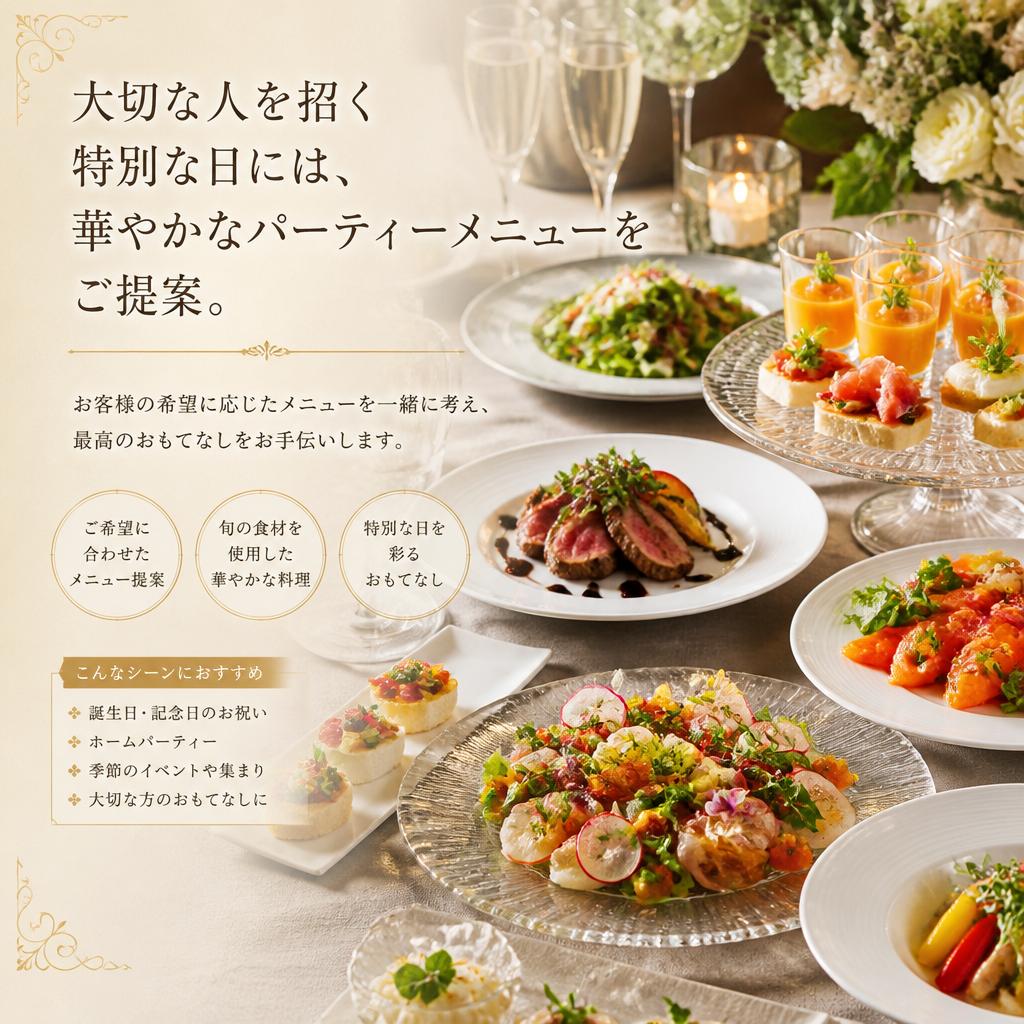 特別な日のためのおもてなし料理