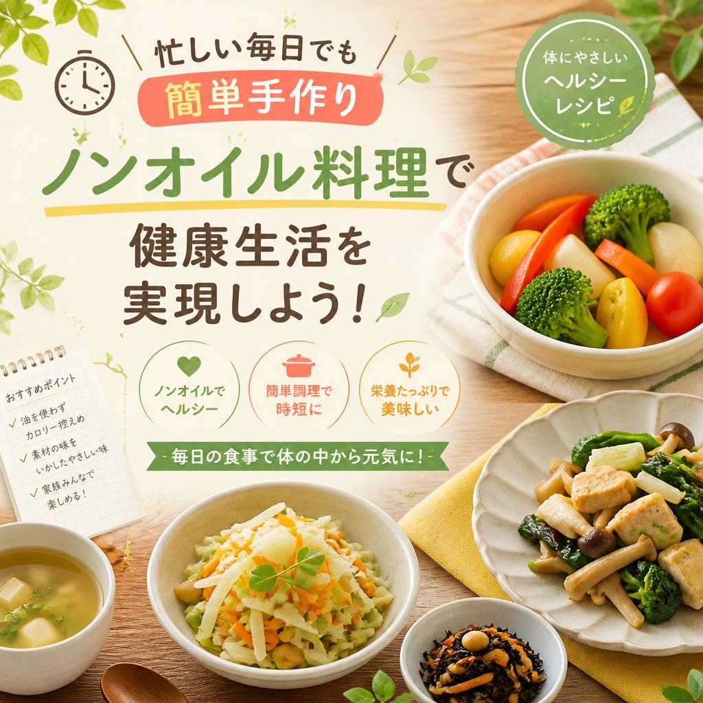 忙しい毎日でも簡単手作り、ノンオイル料理で健康生活を実現しよう！