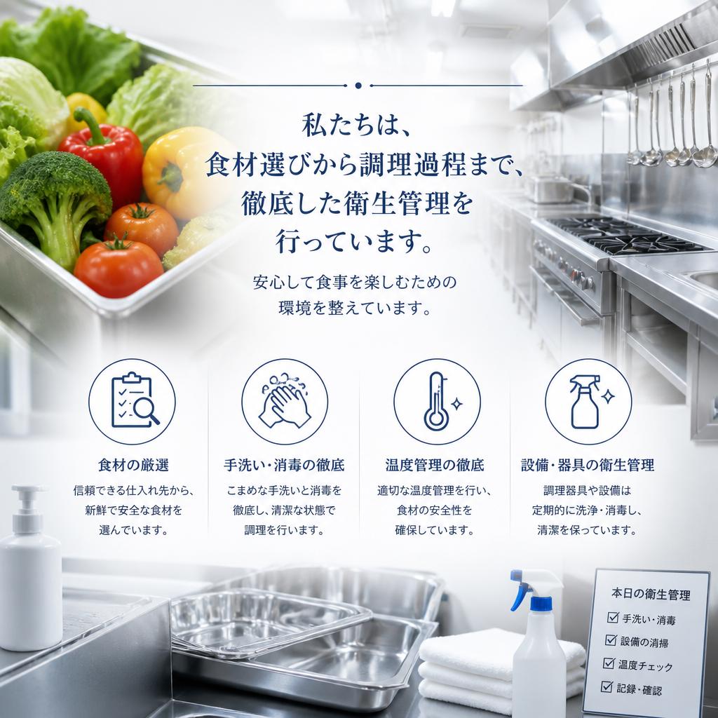 しっかりとした衛生管理で安心