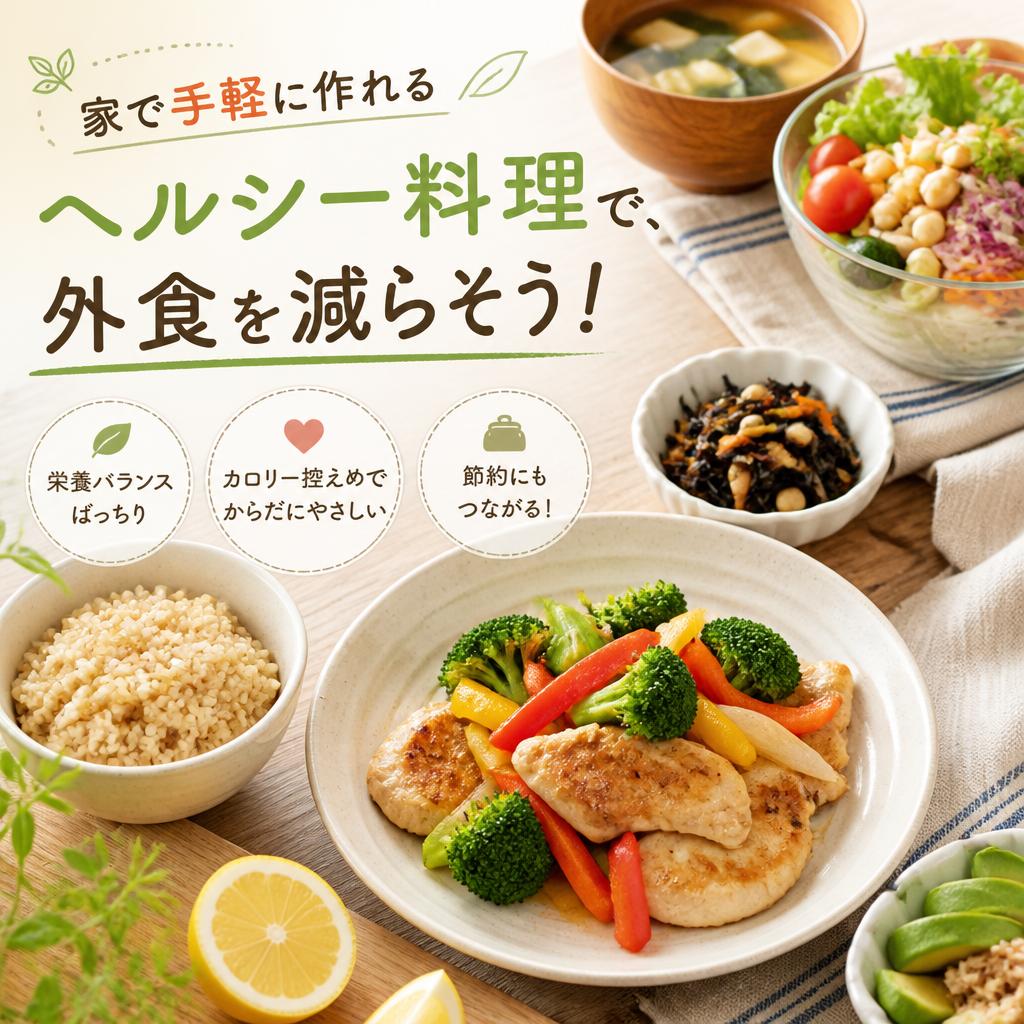 家で手軽に作れるヘルシー料理で、外食を減らそう！