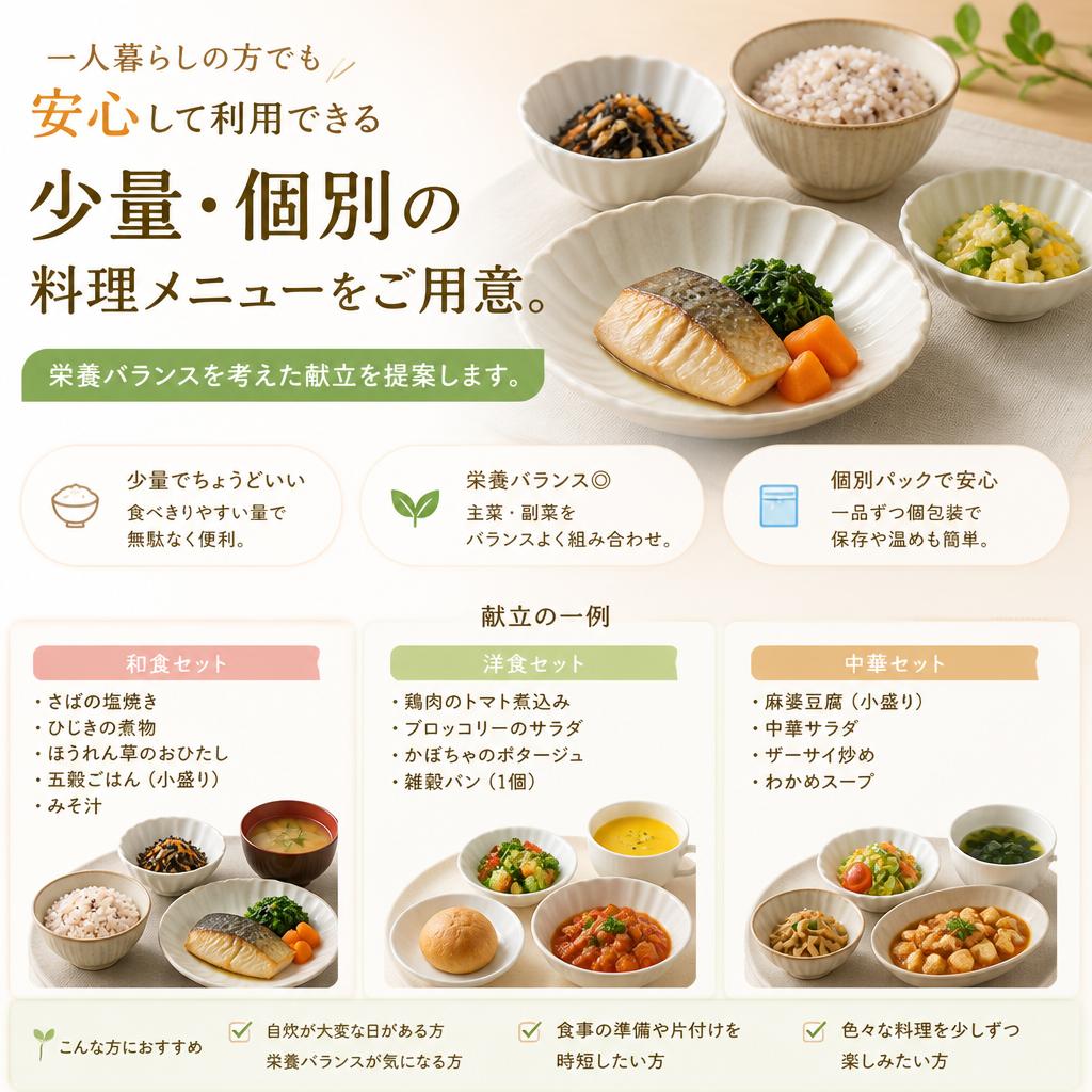 一人分の料理もおまかせ！