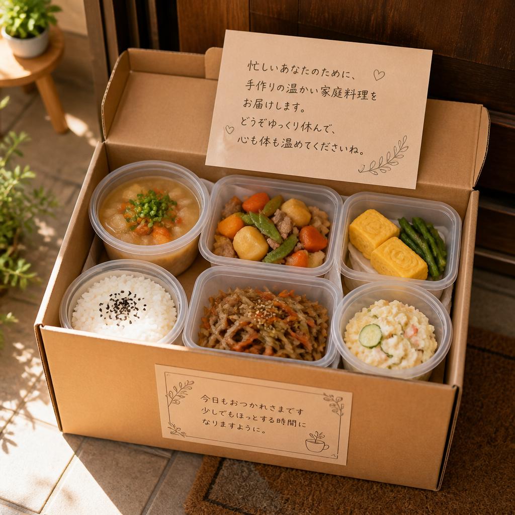 忙しいあなたのために、手作りの温かい家庭料理をお届け
