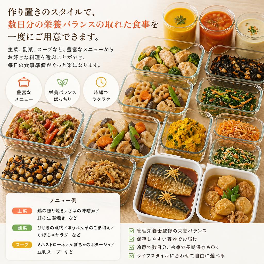 作り置きで効率的に食生活をサポート