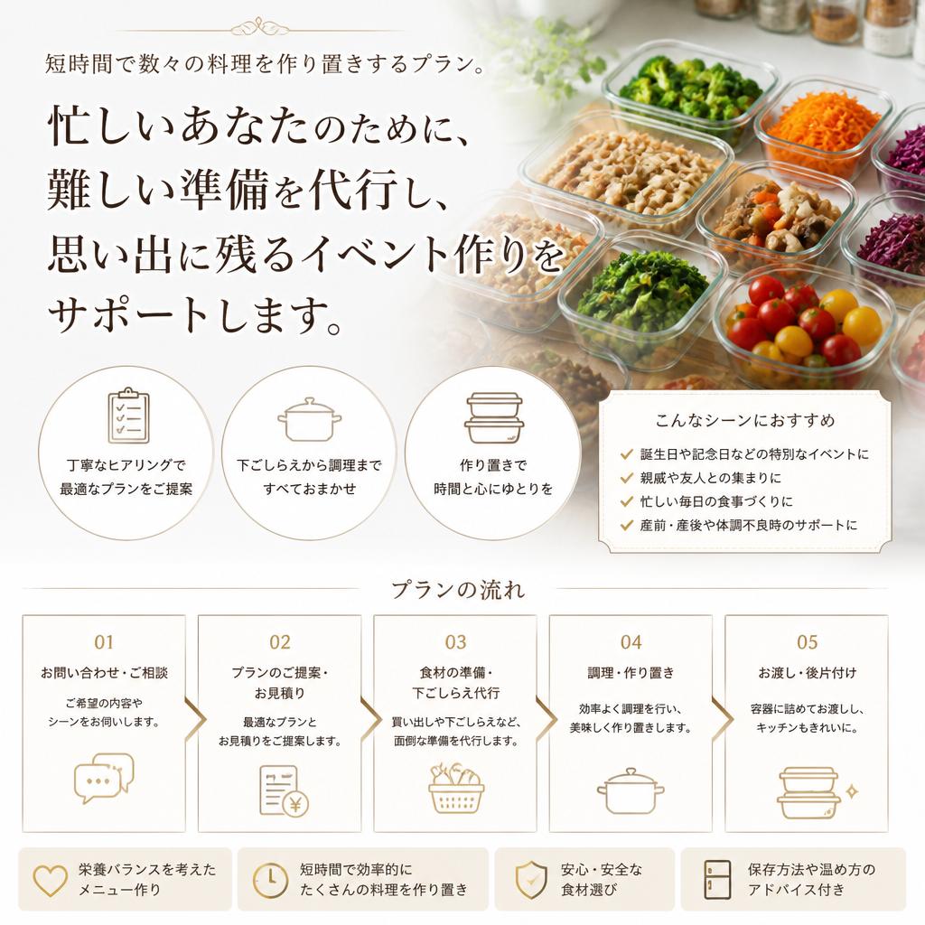 単発イベントに最適な作り置きプラン