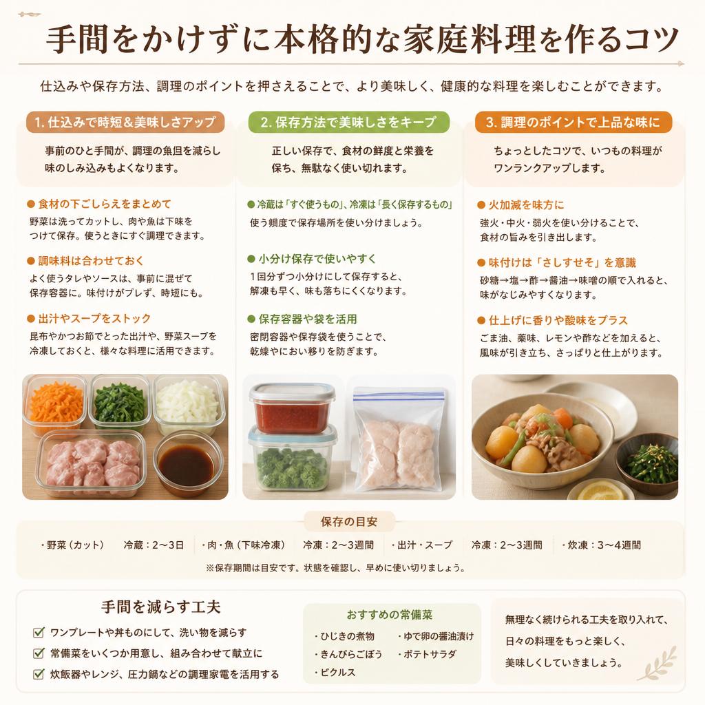 家庭料理のコツを伝授！