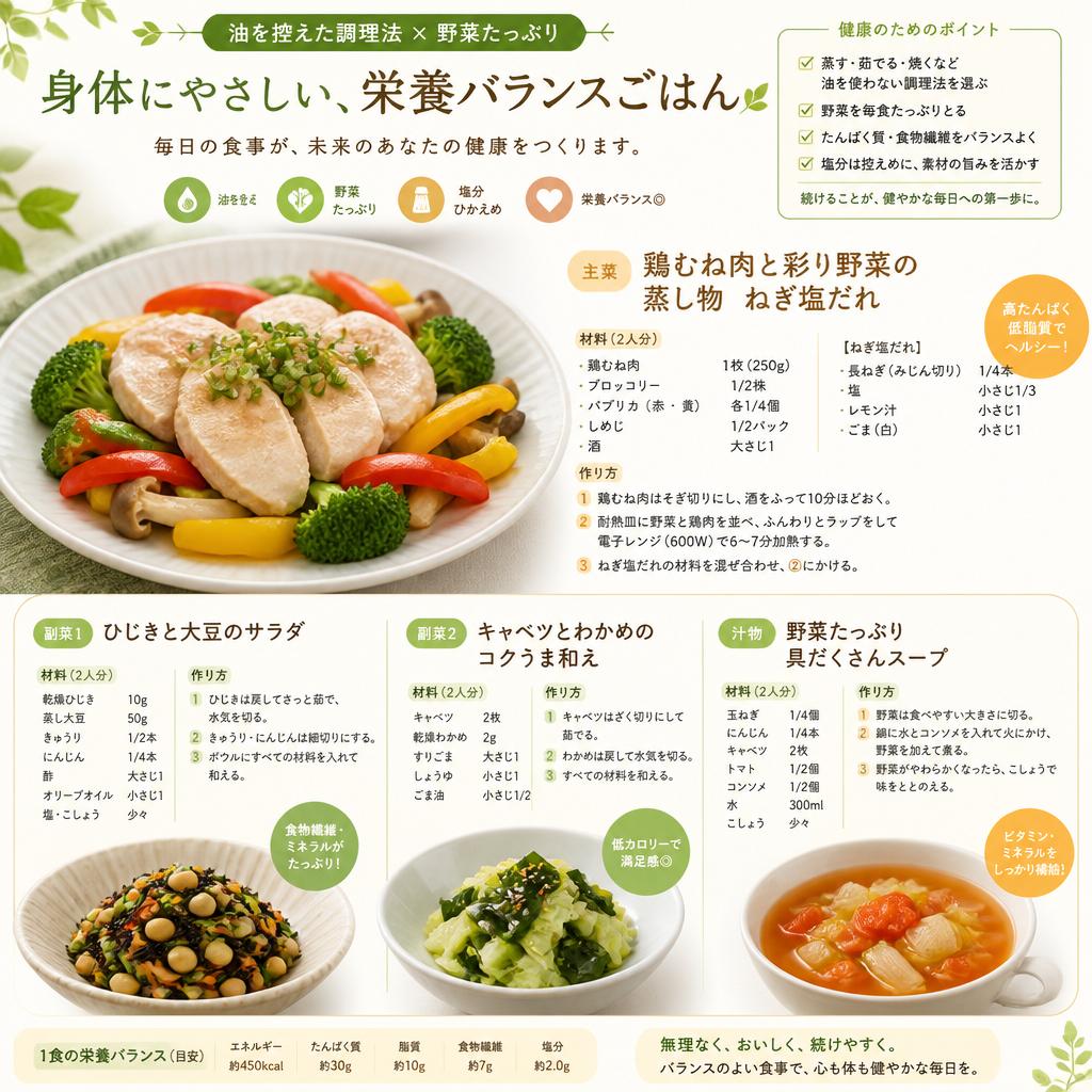 健康志向のメニューで家庭の健康を支える