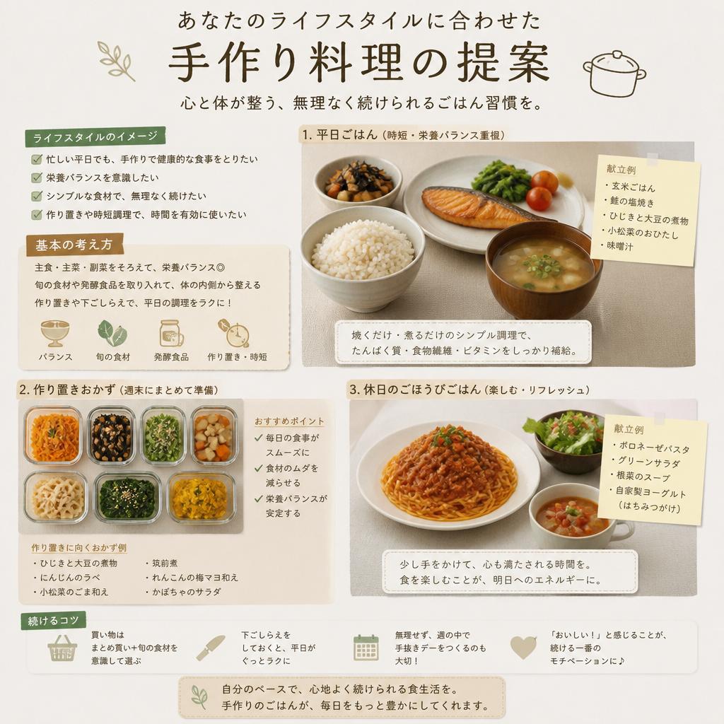 あなたのライフスタイルに合わせた手作り料理の提案
