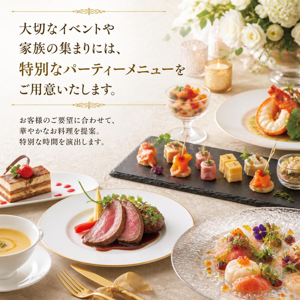 特別な日のためのパーティーメニュー