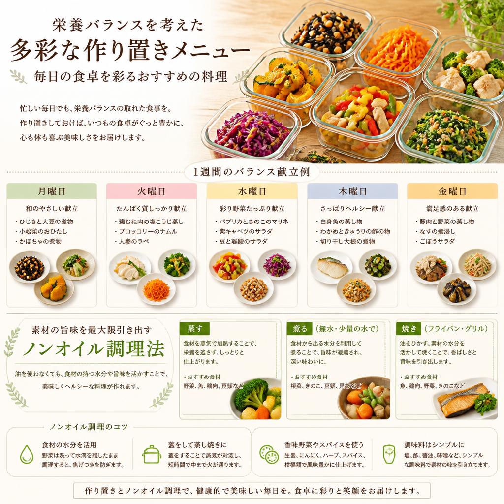充実の作り置きメニュー