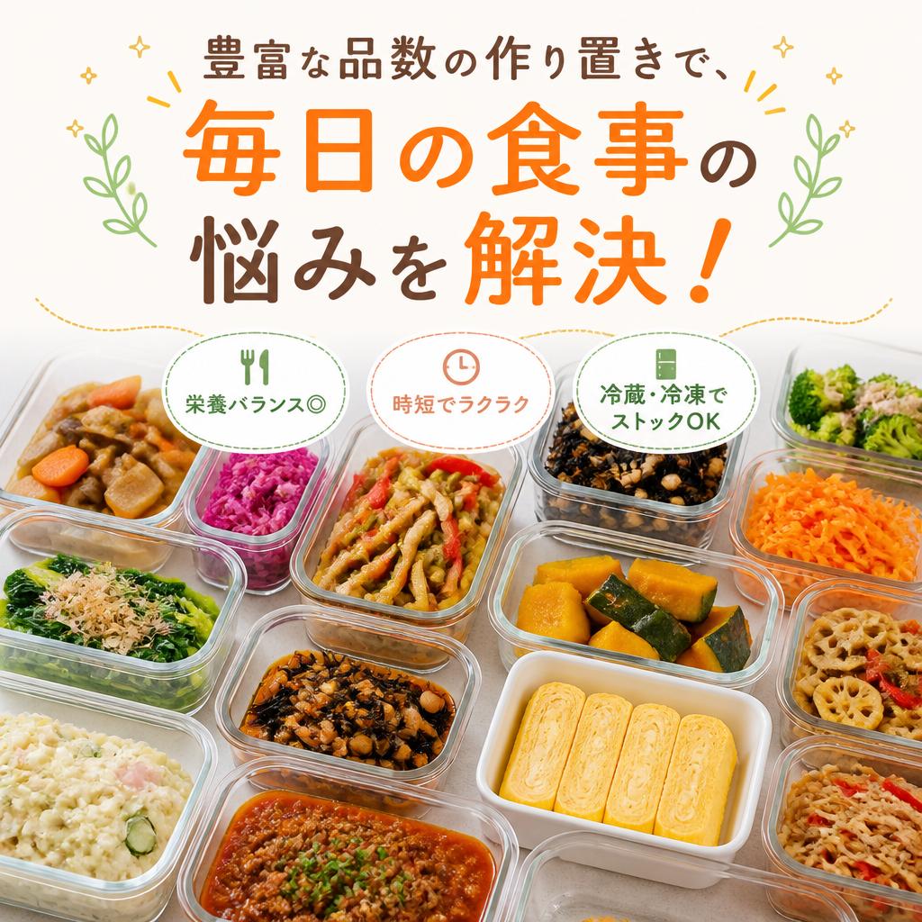 豊富な品数の作り置きで、毎日の食事の悩みを解決！