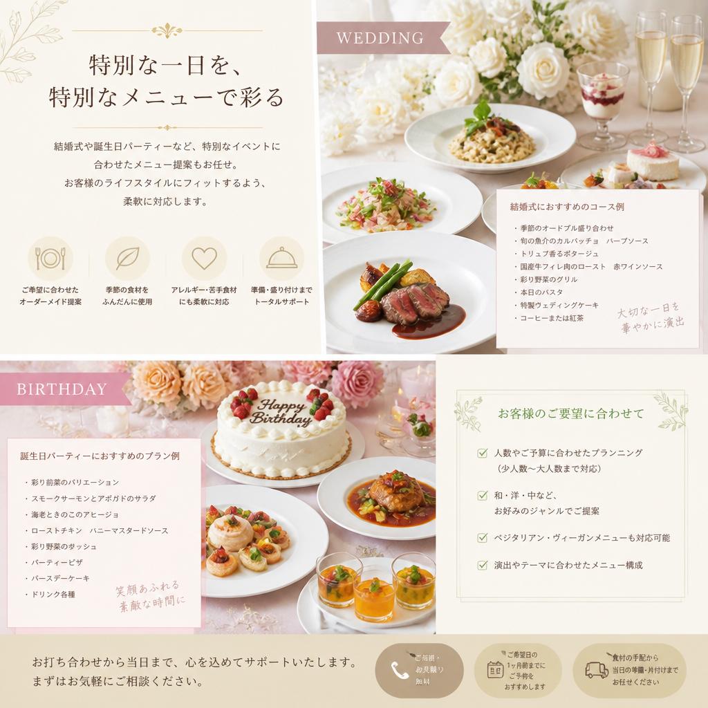 多様なニーズに対応した料理提案