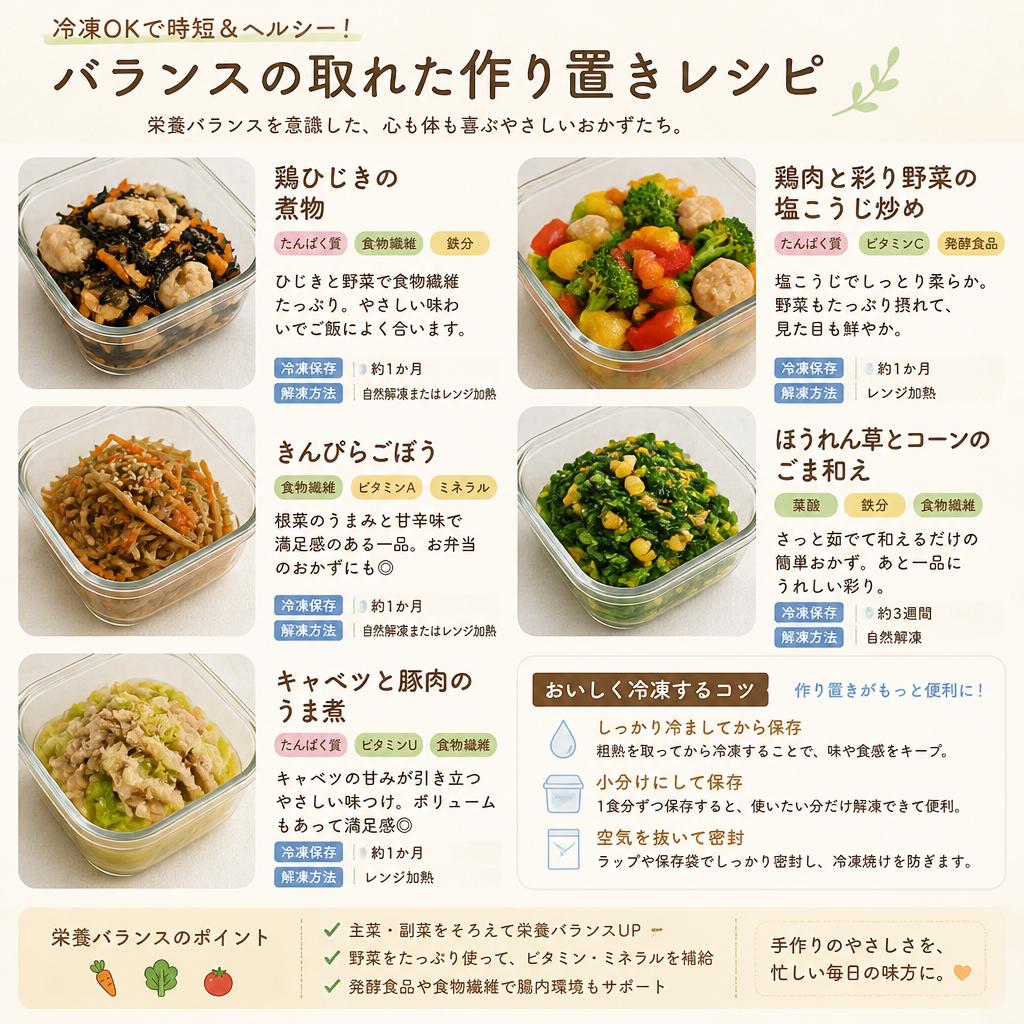 簡単で美味しい！作り置きレシピの提案