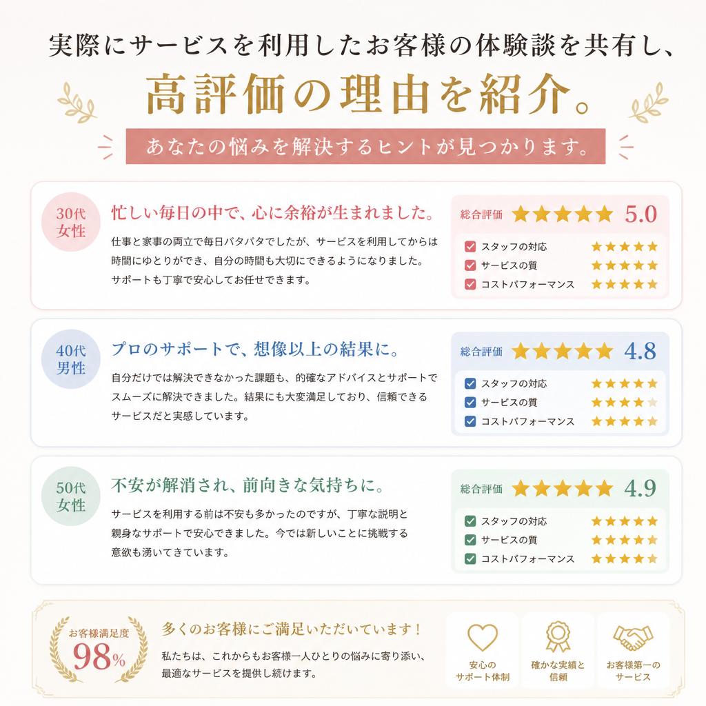 一人暮らしのお客様の声