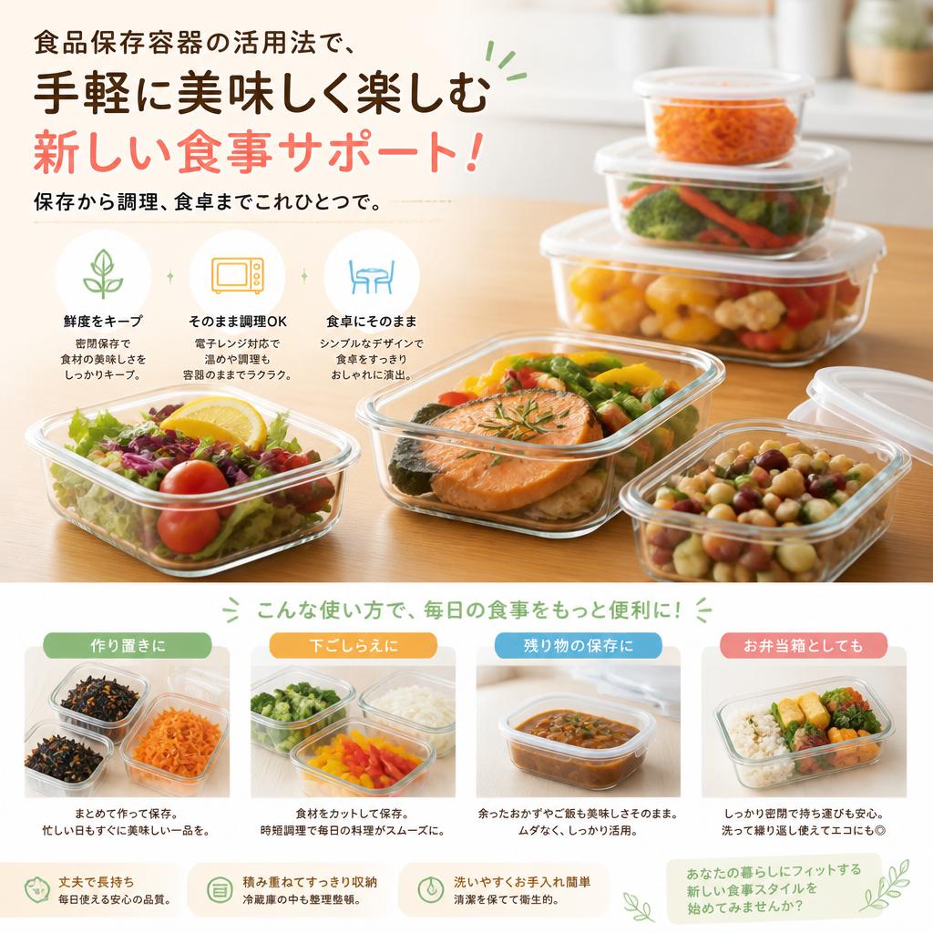 食品保存容器の活用法で、手軽に美味しく楽しむ新しい食事サポート！