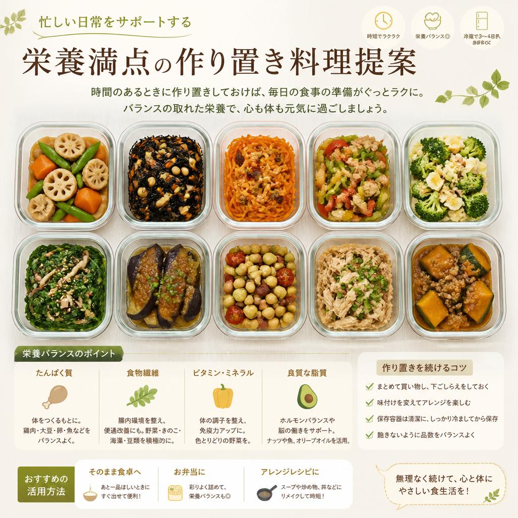 忙しい日常をサポートする栄養満点の作り置き料理提案