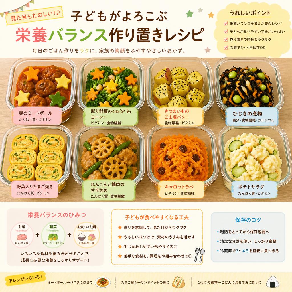 子どもが喜ぶ！栄養たっぷりの作り置き料理