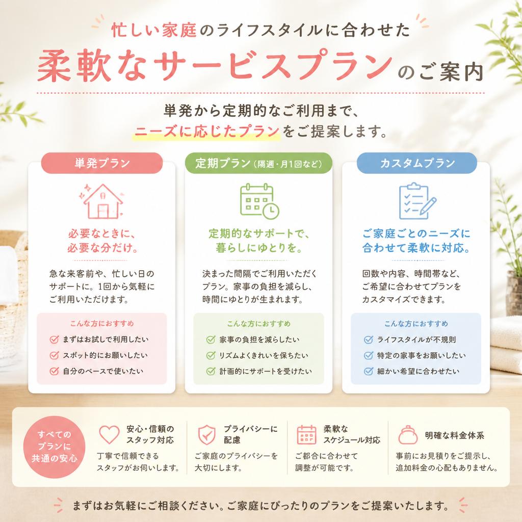 スケジュールに合わせた柔軟なプラン