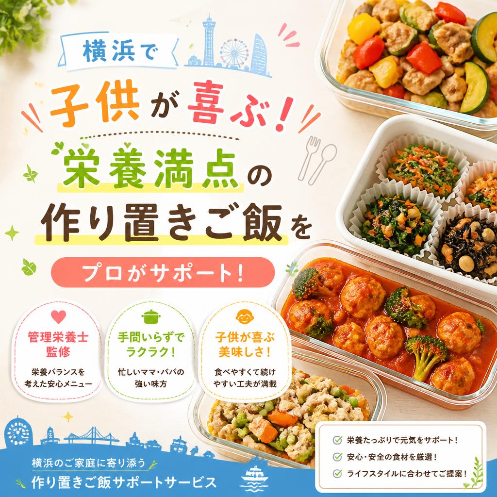 横浜で子供が喜ぶ！栄養満点の作り置きご飯をプロがサポート！