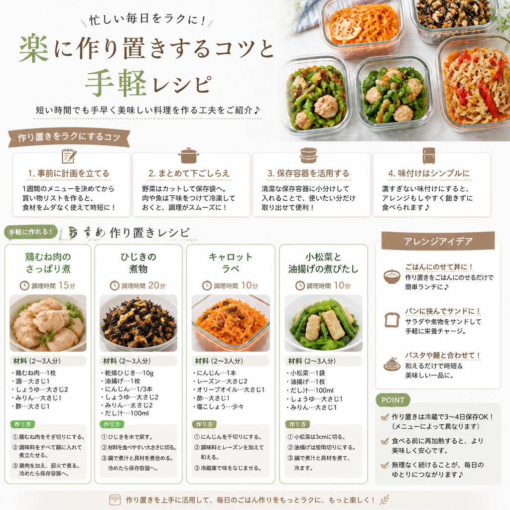 簡単に作り置きするためのヒント