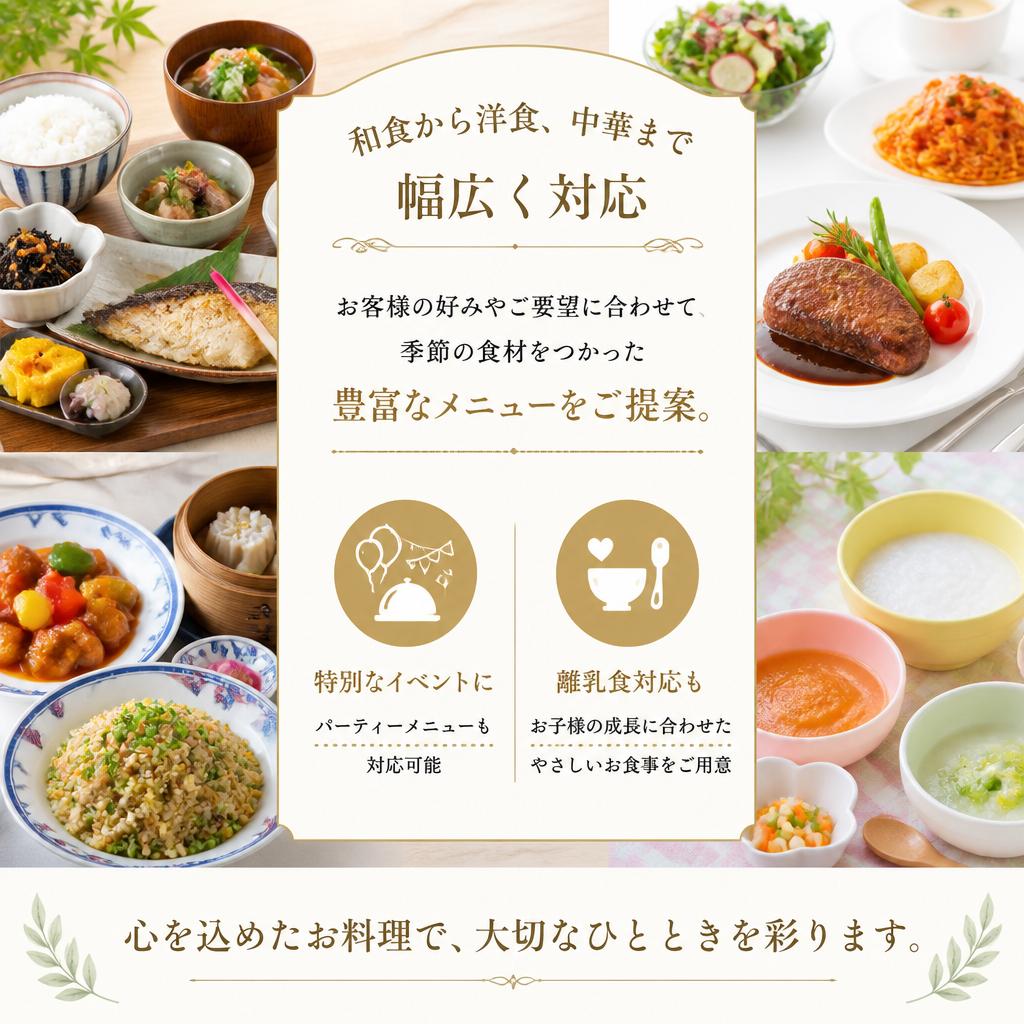 多様なメニュー対応