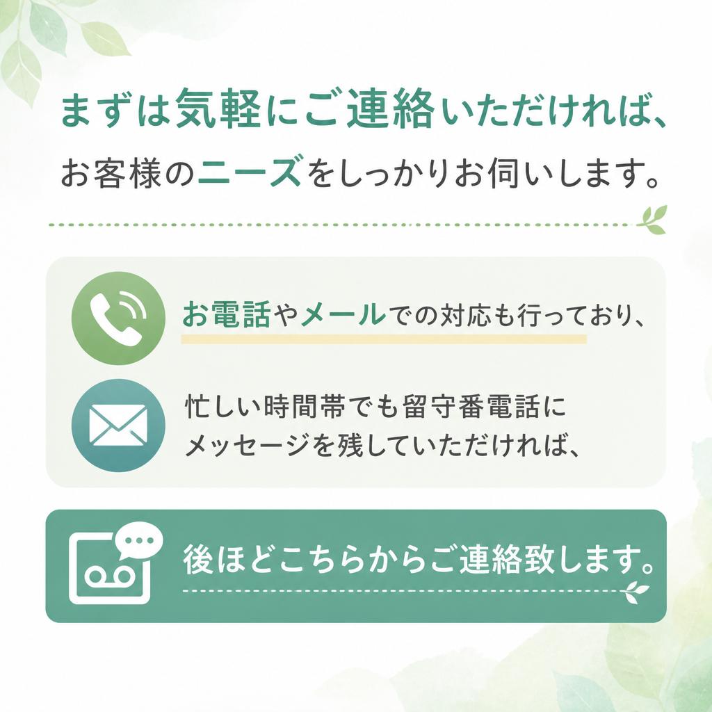 お問い合わせも簡単！