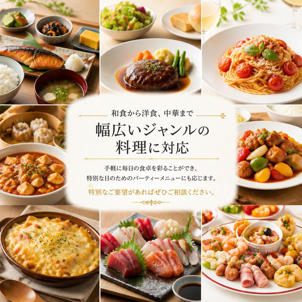 多彩なメニューで飽きない食卓