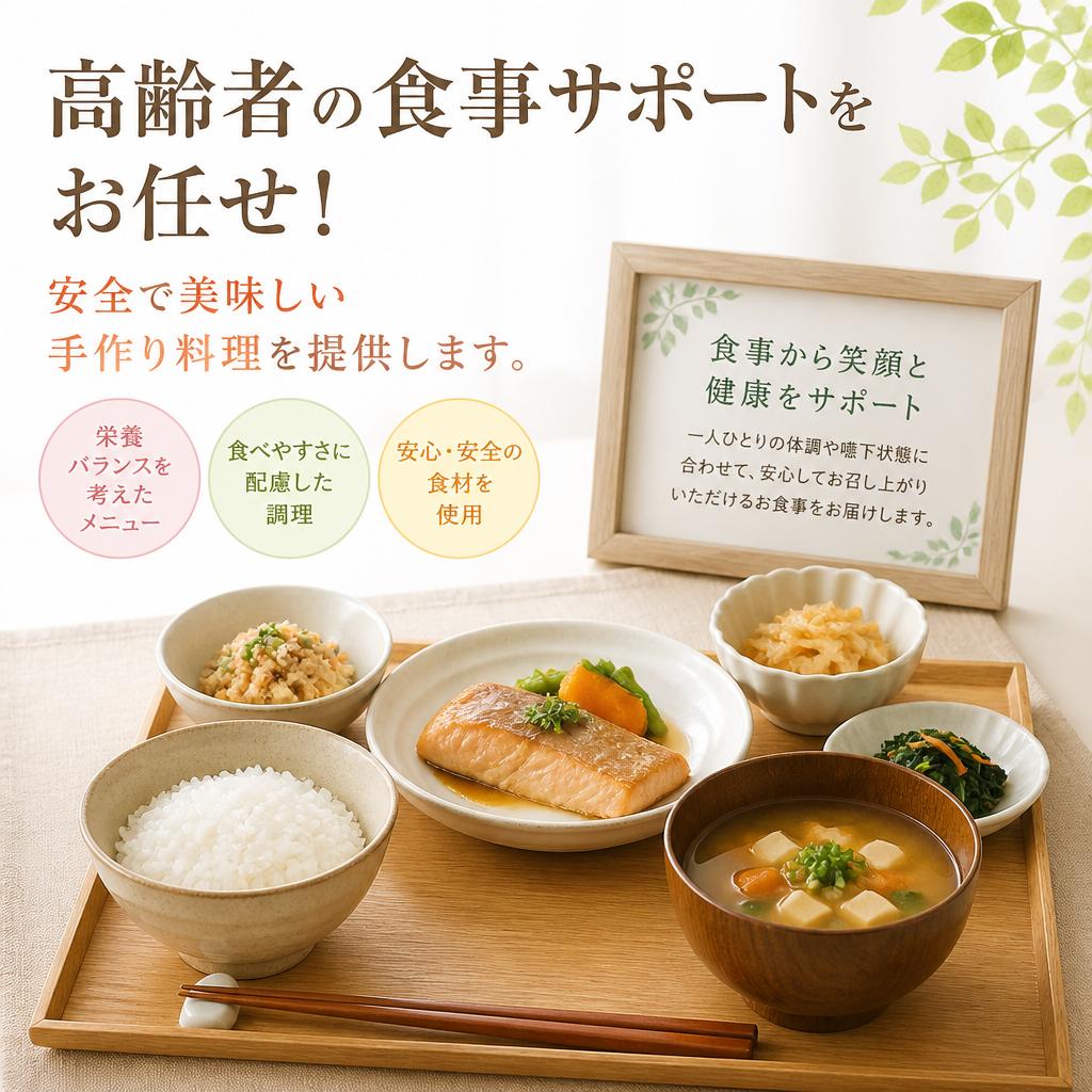 高齢者の食事サポートをお任せ！安全で美味しい手作り料理を提供します。