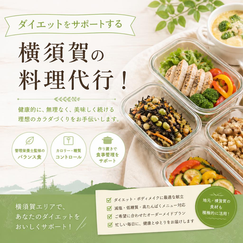 ダイエットをサポートする、横須賀の料理代行！