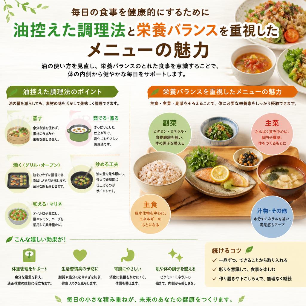 2. 健康を考えたノンオイルの作り置きメニュー