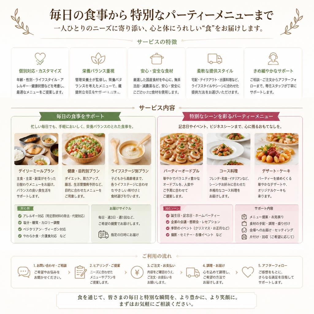3. さまざまなシーンに対応する料理代行サービス