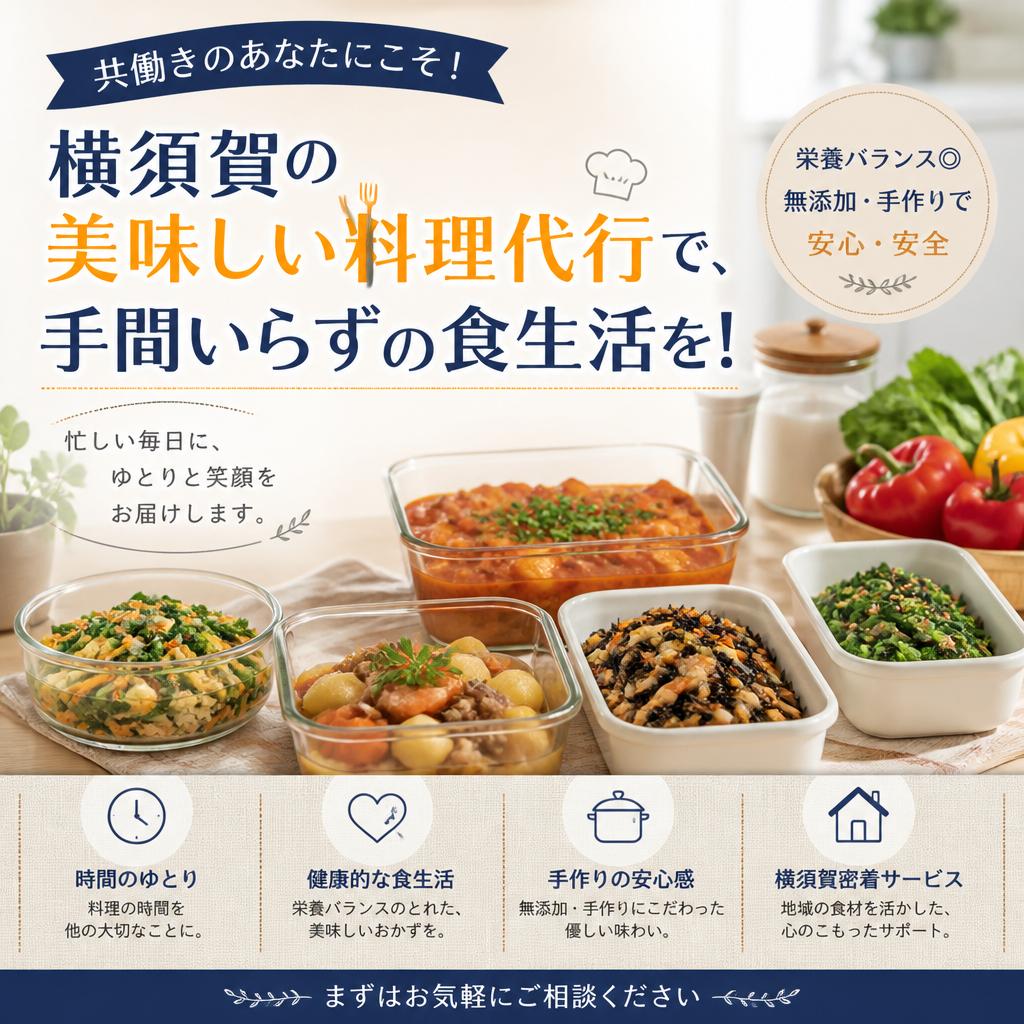 共働きのあなたにこそ！横須賀の美味しい料理代行で、手間いらずの食生活を！