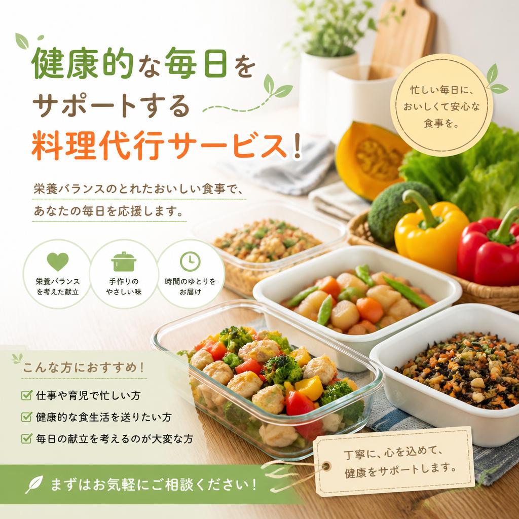 健康的な毎日をサポートする料理代行サービス！