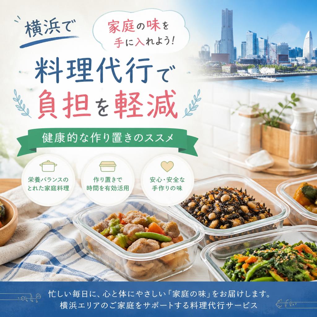 横浜で家庭の味を手に入れよう！料理代行で負担を軽減、健康的な作り置きのススメ