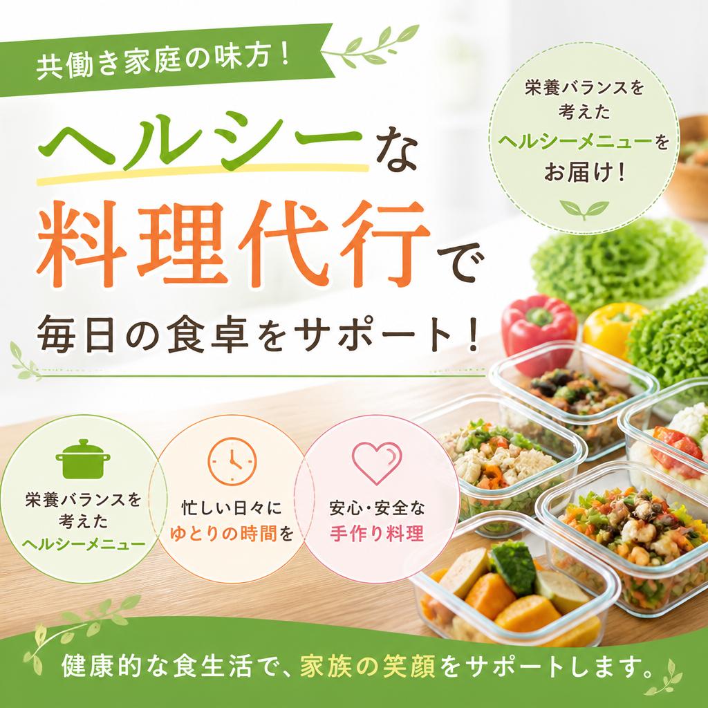 共働き家庭の味方！ヘルシーな料理代行で毎日の食卓をサポート！