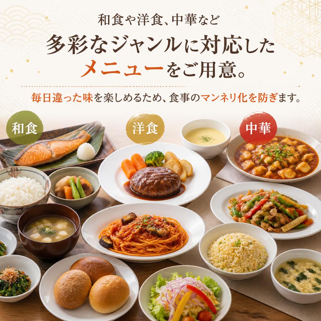 幅広いジャンルに対応した料理お任せ