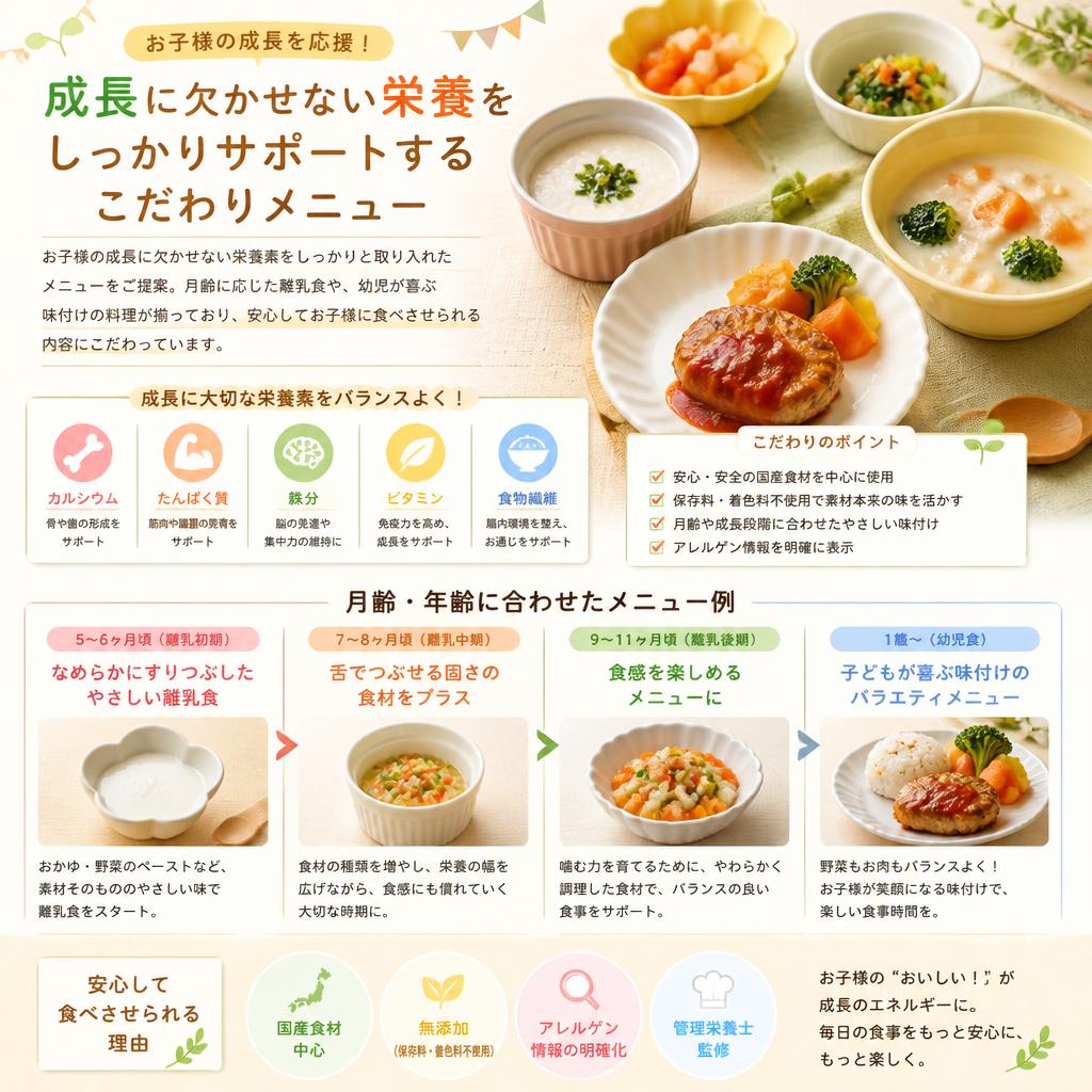 栄養バランスを考えた子供向けメニュー